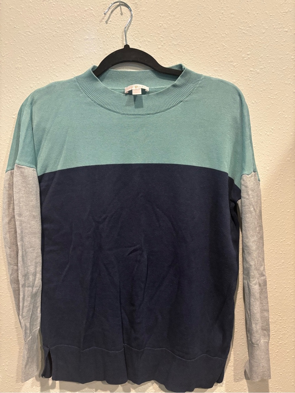 Belle by Kim Gravel Colorblock Crewneck Sweater XS
